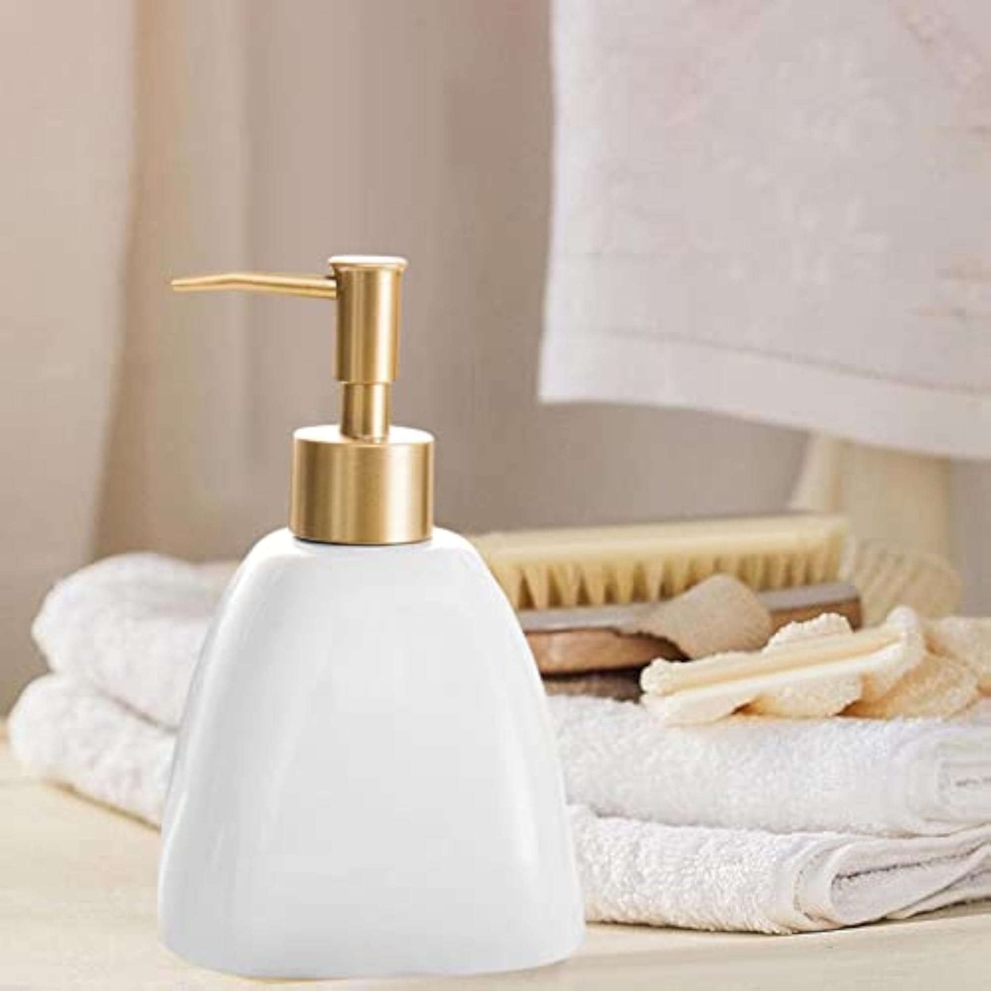 Refillable Pump Bottle for Liquid Soap Dispenser, White